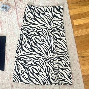 Zebra Print Midi Women's Skirt